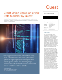 Credit Union Banks on erwin Data Modeler by Quest
