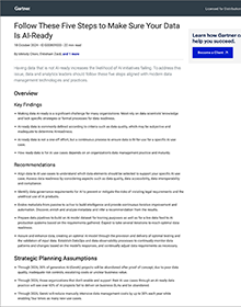 Gartner® Report: Follow These Five Steps to Make Sure Your Data is  AI-Ready