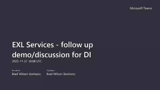 EXL Services - Follow-up Demo/Discussion for erwin DI